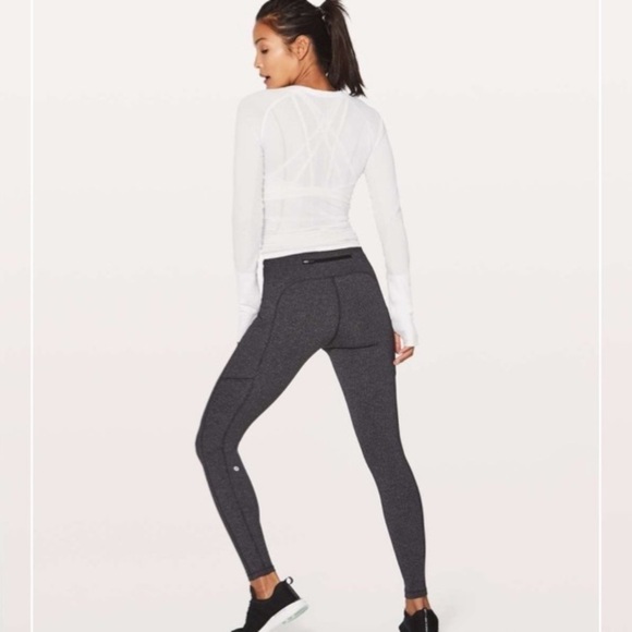 Lululemon Speed Up Tight 28" Full-On Luxtreme Variegated Knit Black Heather 2 - Picture 3 of 14